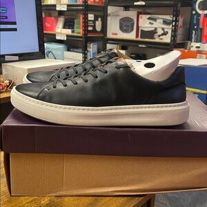 Johnston & Murphy Black Leather Sneakers